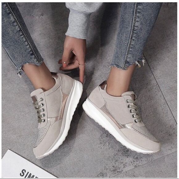 Shoes - 👟 Casual Sporty Sneaker Metallic Grey